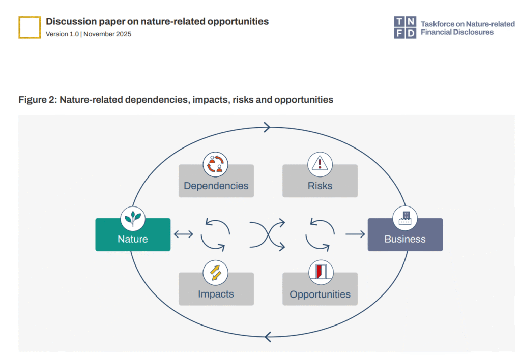 Nature-related dependencies, impacts, risks and opportunities